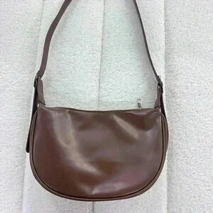 - Elegant Brown Faux  Leather Shoulde Bag